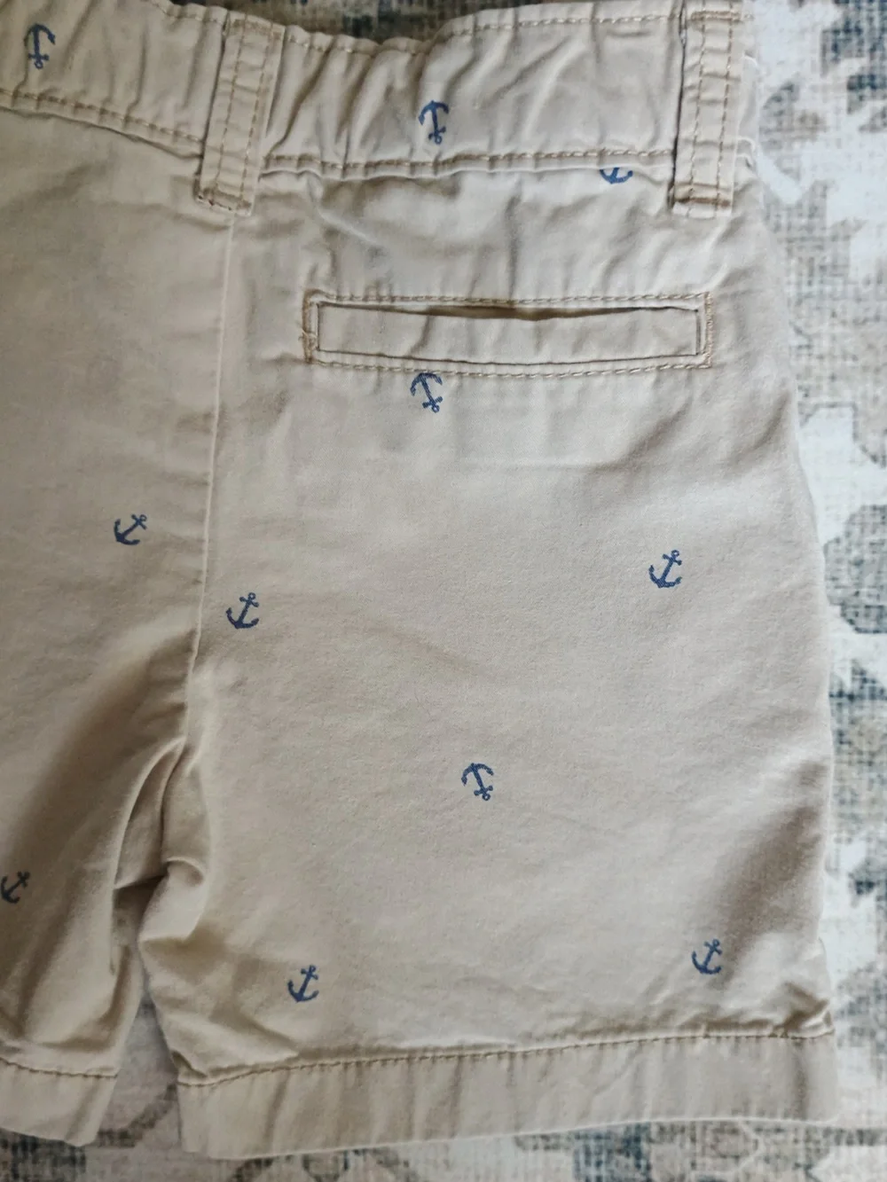 4/$15 Carter's Anchor Print Khaki Shorts, 2T